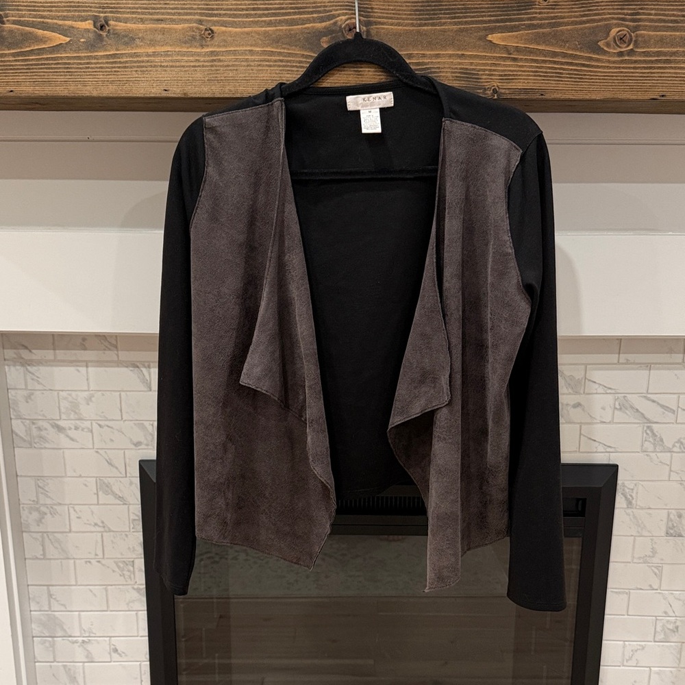 Kenar Black and grey Open Front drape Cardigan 3 for $20